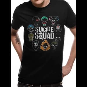 Image of Suicide Squad - Logo And Icons Mens Large Short Sleeve T-Shirt - Black