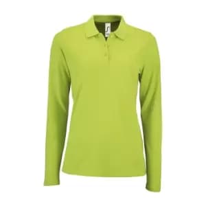 Image of SOLS Womens/Ladies Perfect Long Sleeve Pique Polo Shirt (M) (Apple Green)