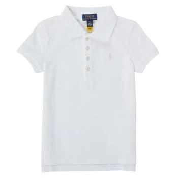 Image of Polo Ralph Lauren TOULLA Girls Childrens polo shirt in White - Sizes 7 years,8 / 9 years,10 / 11 years,12 / 14 years