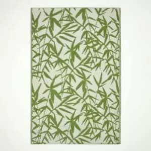 Image of Homescapes - Zena Tropical Green Outdoor Rug, 120 x 180cm - Green and White