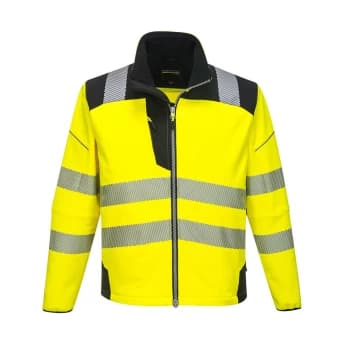 Image of PW3 Hi Vis Soft Shell Winter Rain Jacket Yellow / Black 2XL