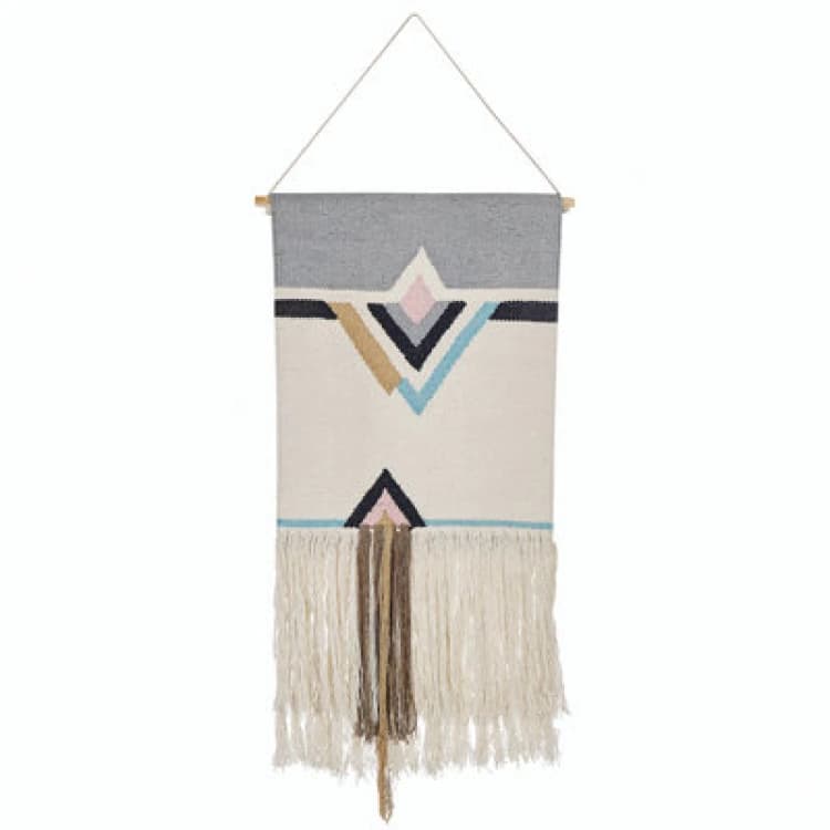 Image of Beliani Fabric Wall Hanging Kabirwala Cotton 116cm Beige