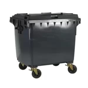 Image of Slingsby 4 Wheelie Bin With Optional Lockable Lid - 1100L - Grey