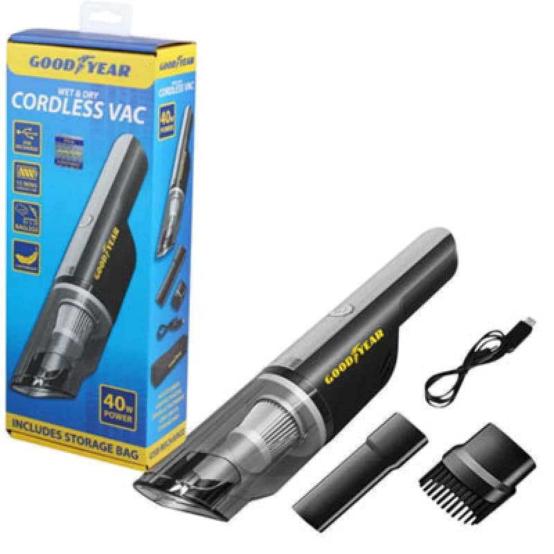 Image of Goodyear Cordless Car Vacuum Cleaner Rechargeable
