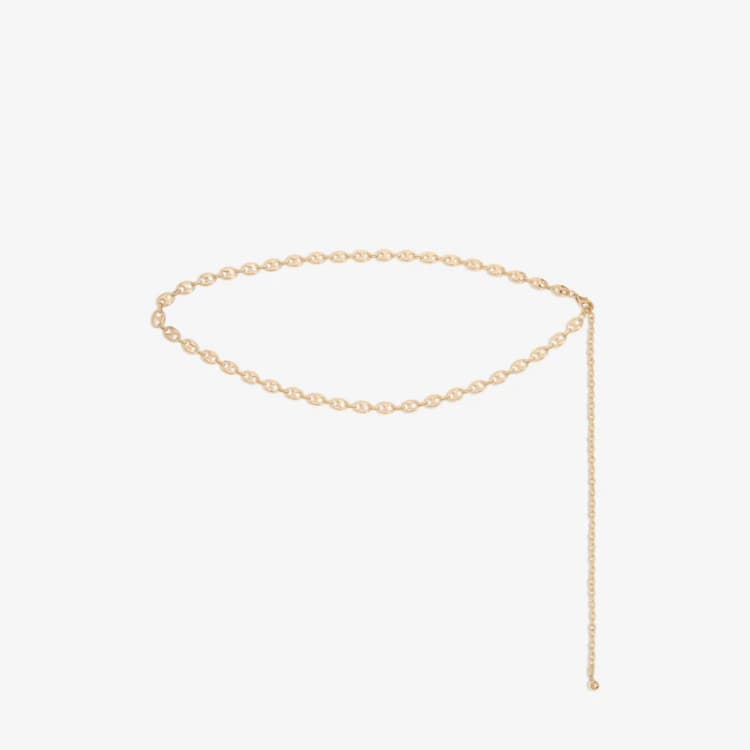 Image of Mood Gold Polished Button Link Chain Belt Gold