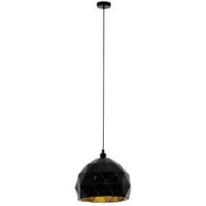 Image of Netlighting Roccaforte Dome Pendant Ceiling Light Black, Gold - EG97845