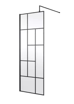 Image of Hudson Reed 760mm Abstract Frame Wetroom Screen - Matt Black
