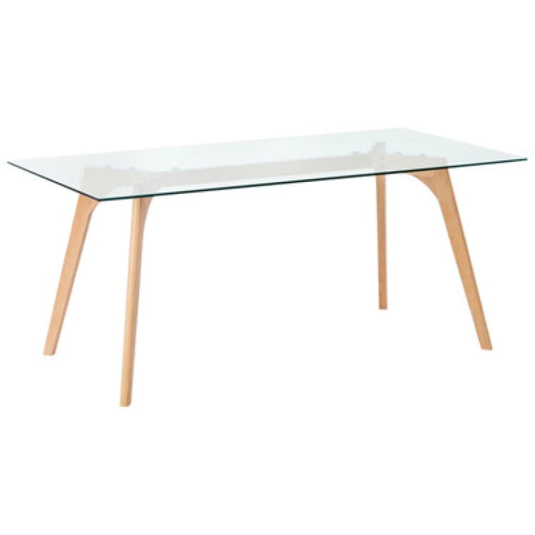 Image of Beliani Dining Table Hudson Transparent 180 Cm 90 Cm Tempered Glass