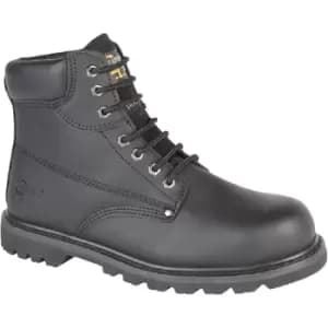 Image of Grafters Mens Padded Safety Toe Cap Boots (11 UK) (Black) - Black