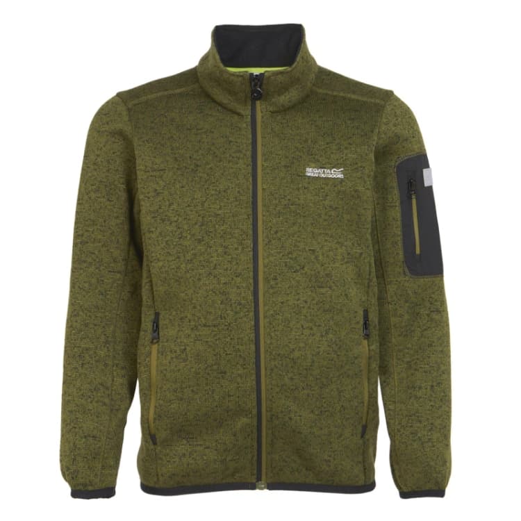 Image of Regatta Boys Newhill Full Zip Fleece Jacket 14-15 Years - Chest 86-89cm (Height 164-170cm) Nephrite Green Black RKA399B-1D3-14