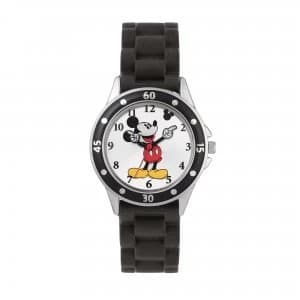 Image of Disney Mickey Mouse Black Silicone Strap Watch