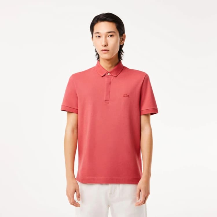 Image of Lacoste Regular-Fit Paris Stretch Piqu Polo Shirt - Red Red XS