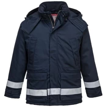 Image of Portwest - FR59NARM - sz M FR Anti-Static Winter Jacket - Navy