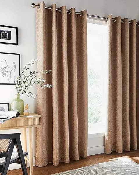 Image of JD Williams Savoy Blackout Eyelet Curtain Sand 229 x 137cm OH14316