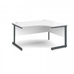 Image of Contract 25 Right Hand Ergonomic Desk 1400mm - Graphite Cantilever Frame