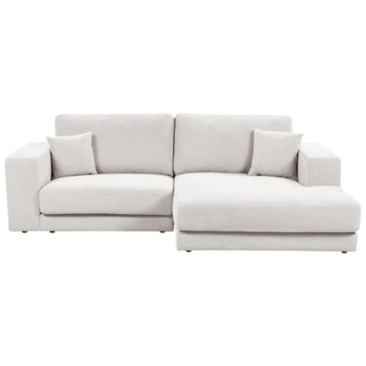 Image of Beliani Corner Sofa 3 Seater Lofoten Fabric Off-White Left Hand