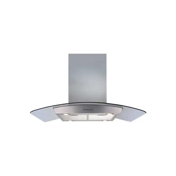 Image of CDA ECPK91SS 90cm Curved Glass Island Cooker Hood - Stainless Steel ECPK91SS Stainless steel