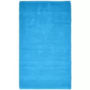 Image of Chenille Plain Cotton Extra Large Rug Blue, 110 x 170cm - Blue - Blue - Homescapes