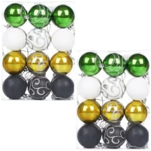 Image of Christmas Baubles 48Pcs Green