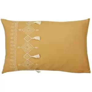 Image of Pritta Tasselled Cushion Mustard