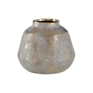 Image of Small Grey Ceramic Gold Finish Vase