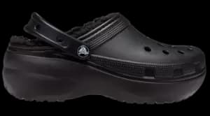 Image of Crocs Classic Platform Lined Clogs Women Black 6
