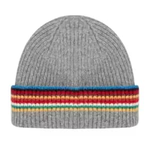 Image of Paul Smith Paul Smith Stripe Beanie Mens - Grey