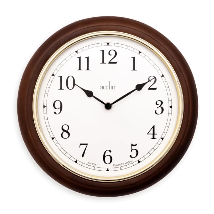 Image of Acctim Winchester Wall Clock Quartz Crafted Wood Domed Glass Lens Oak 31.5cm Light Oak unisex