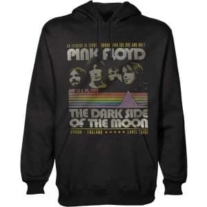 Image of Pink Floyd - Retro Stripes Unisex Large Pullover Hoodie - Black