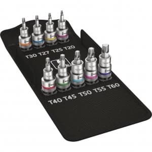 Image of Wera 8767C HF Zyklop 9 Piece 1/2" Drive Torx Bit Socket Set 1/2"