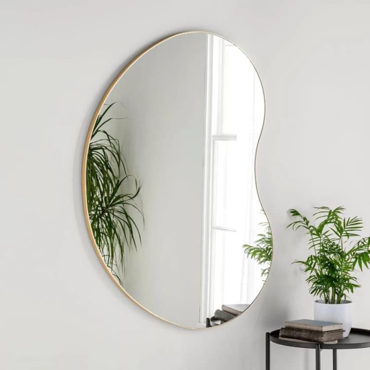 Image of Yearn Mirrors Large Pebble Mirror Gold 111x81cm Gold