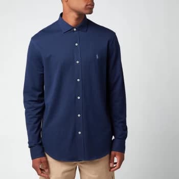 Image of Polo Ralph Lauren Mens Custom Fit Mesh Oxford Shirt - Newport Navy - L