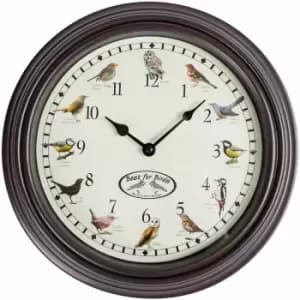Image of Homescapes - Singing Bird Song Quartz Wall Clock - Multicolour
