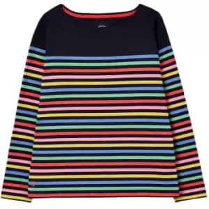 Image of Joules Womens Harbour Long Sleeve Jersey Top AW22 Navy Multi Lurex Stripe 18