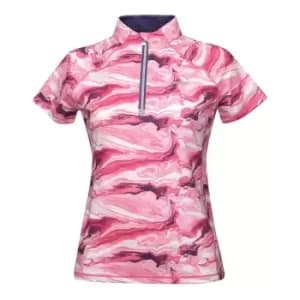 Image of Weatherbeeta Womens/Ladies Ruby Marble Short-Sleeved Top (XXS) (Pink)