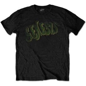 Image of Genesis - Vintage Logo - Green Mens Large T-Shirt - Black