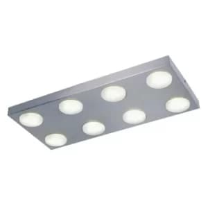 Image of Kyoto 8 Light Flush Ceiling Light Aluminum