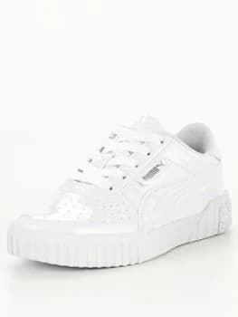 Image of Puma Cali Patent Childrens Trainers - White/White, Size 1