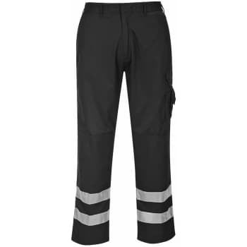 Image of S917 - Black Sz XXL Regular Leg Iona Safety Combat Work Trousers HI-Vis - Portwest