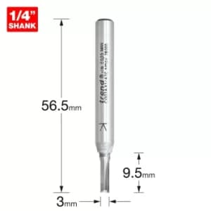 Image of Trend CRAFTPRO Two Flute Straight Router Cutter 3mm 9.5mm 1/4"