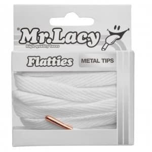 Image of Mr Lacy Flatties Metal - White/Rose 130