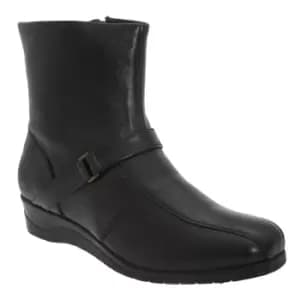 Image of Mod Comfys Womens/Ladies Softie Leather Inside Zip Ankle Boots (7 UK) (Black)
