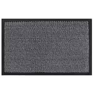 Image of JVL Heavy Duty Commodore Backed Barrier Door Floor Mat Grey/Black 80 x 120 cm