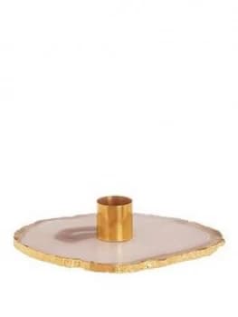 Image of Premier Housewares Agata Grey / Gold Candle Holder