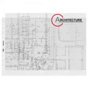 Image of Rexel A3 Plastic Punched Wallets Top Opening; Embossed; Pack of 10 -