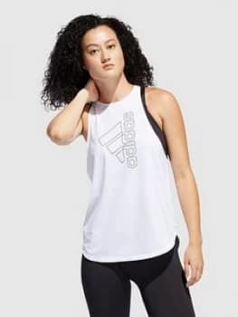 Image of adidas Tech Badge Of Sport Tank - White, Size L, Women