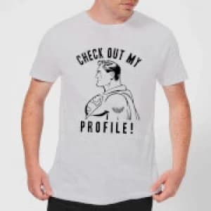 Image of DC Comics Superman Check Out My Profile T-Shirt - Grey - L - Black