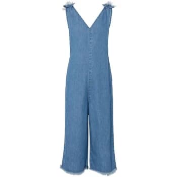 Image of Rose and Wilde Shelby Chambray Cullott Jumpuit - Blue