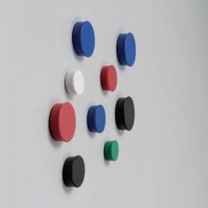 Image of Nobo Round Plastic Magnet Markers 20mm Assorted 1901016 (PK10)