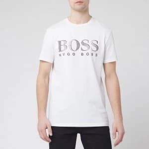 Image of Hugo Boss Crew Neck Large Logo T-Shirt White Size M Men